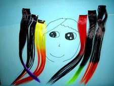 Hair Extensions Clip-in, 16" Long, Assorted Color, Straight, 6 Hairpieces