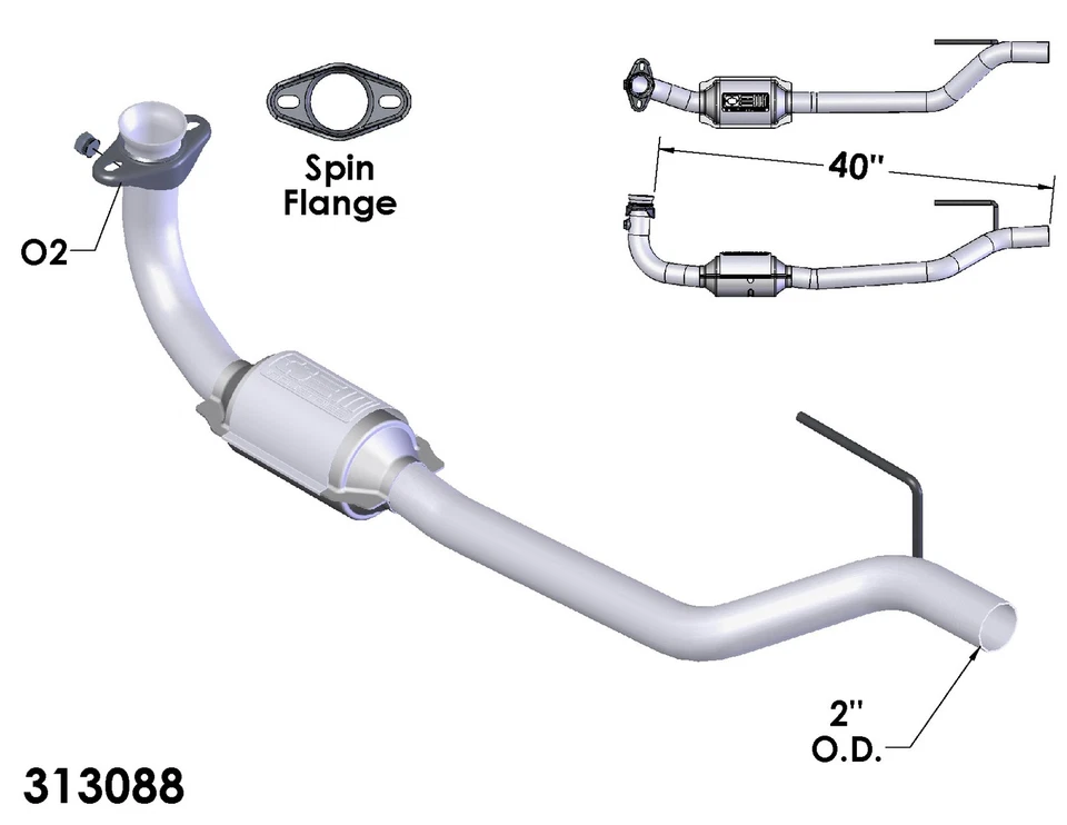 Catalytic Converter for 1989-1990 Mercury Cougar LS - Image 2 of 2