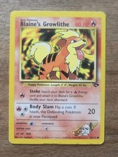 Blaine's Growlithe 62/132 Gym Challenge Pokemon TCG Card MP 