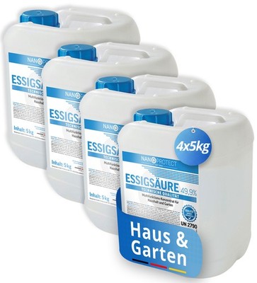 Nanoprotect Essigsäure 49,9% | 20 kg | Klimaneutral | Premium Qualität