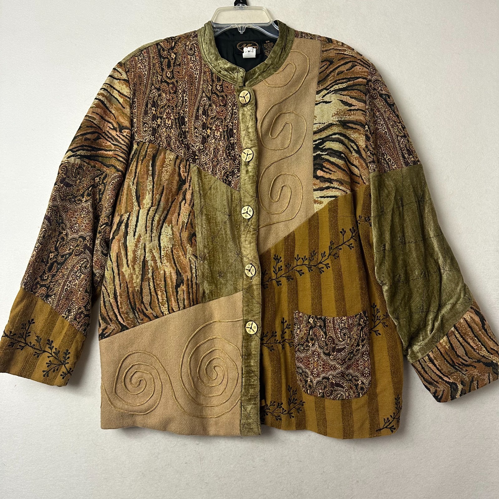 Allure Blazer Jacket Patchwork Multicolor Fall  L… - image 1