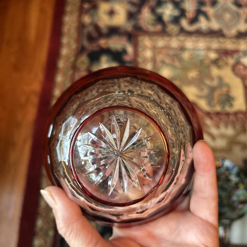 WATERFORD CRYSTAL SIMPLY RED 5" BOWL! RED TO CLEAR HONEYCOMB CUT Mint - Picture 5 of 6