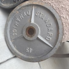Plato profundo vintage único estándar Dynamics Olympic 45 lb placa de peso 2” 45 lb