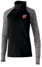 Holloway Women  s Wisconsin Badgers Football Pullover Sweatshirt Large L Black