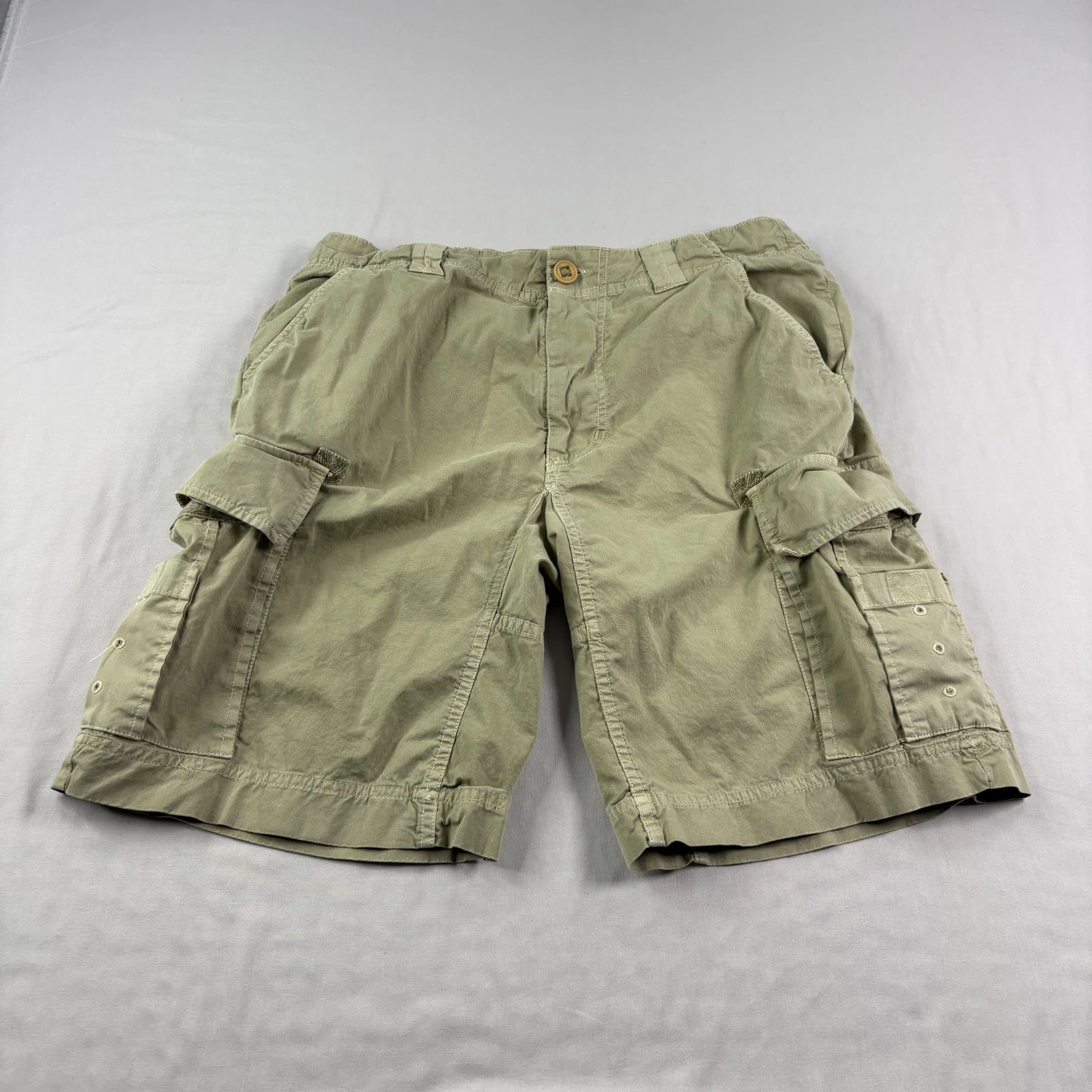 Gramicci Cargo Shorts Mens Size 32 Beige Utility Pockets Outdoor Hiking Trail