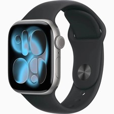 Apple Watch Series 11 46mm GPS Space Gray Case Black Band MEV44LW/A Good