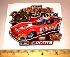 Tom "THE MONGOOSE" McEwen Mongoose 1984 Red COORS SPORTS CORVETTE Sticker Decal