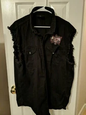 2017 Hot Leathers Myrtle Beach Spring Rally Sleeveless Cutoff Black Vest Sz 3XL
