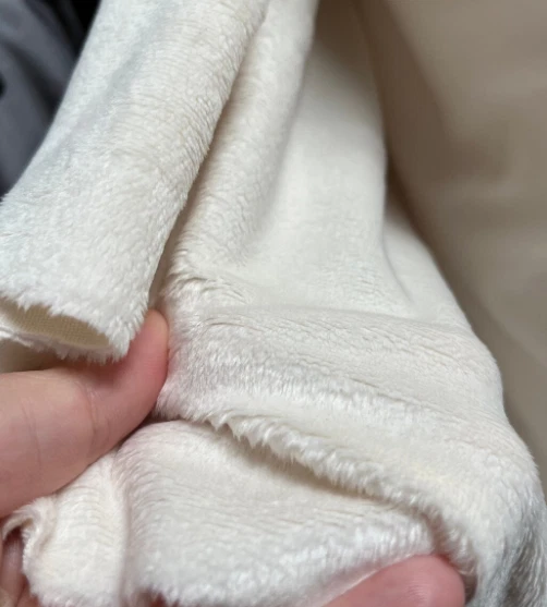 Minky IVORY solid Soft fur cuddle fabric By The Yard 60” Wide - Image 2 of 2