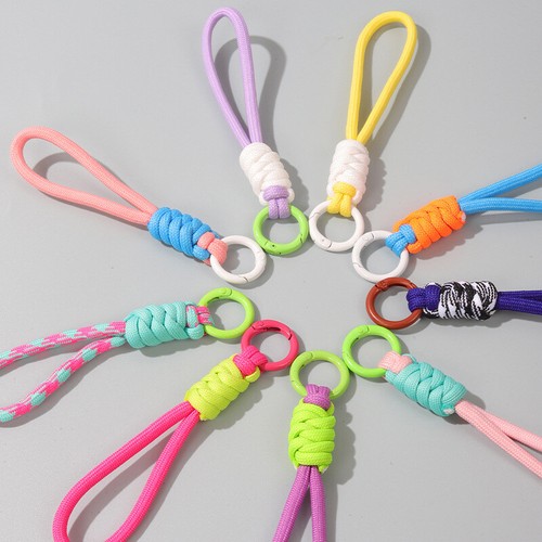 12cm Colorful Braided Rope Strap Lanyard Keychain For Phone Women Bag Hanging - 第 5/27 張圖片