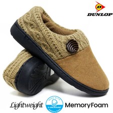 LADIES SLIPPERS WOMEN DUNLOP MEMORY FOAM FUR THERMAL ANKLE BOOTS WARM SHOES SIZE