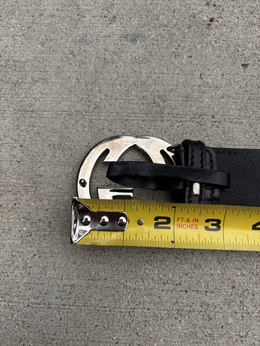 90s Italy イタリア製 OLD GUCCI オールドグッチ ベルト GG Gucci GG Leather Belt Classic Black Made in Italy 114984