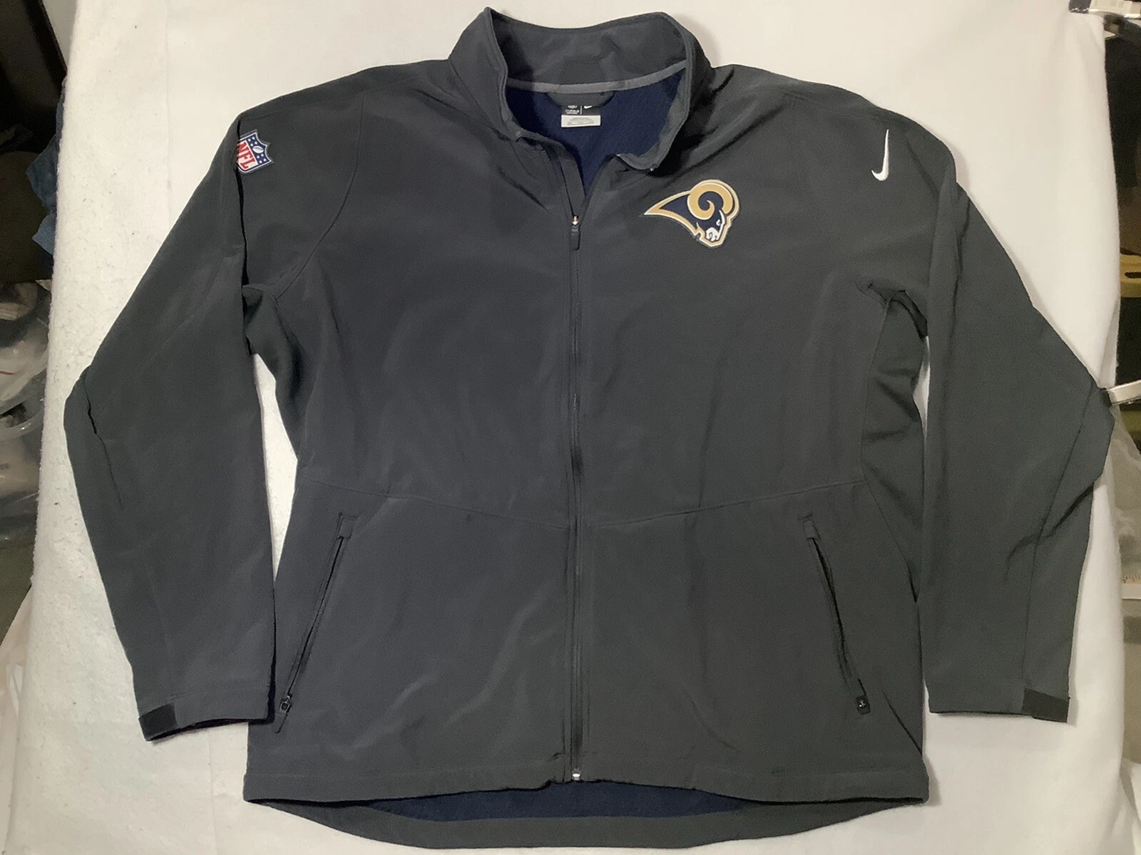 VETEMENTS Giacca Nike On Field LA Rams 3XL grigia uomo full zip manica lunga