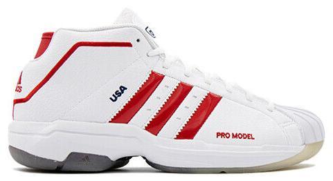 Preços baixos em adidas Pro Model 2G USA - White Red | eBay
