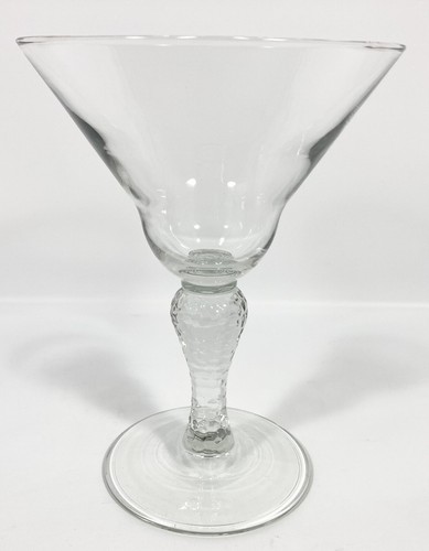 Libbey Martello Martini Margarita Hammered Crackle Ball Stem Goblets Vtg Set 2 - Picture 3 of 23