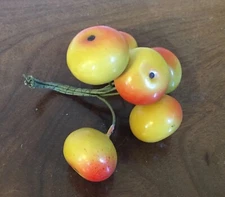 Antique Millinery Hat Fruit Hand Painted Crab Apples Group of 6 Pre-War