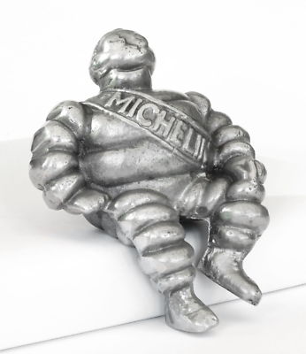 Superb Aluminium Michelin Man Car Bonnet Scooter Mascot Bibendum Hood Ornament