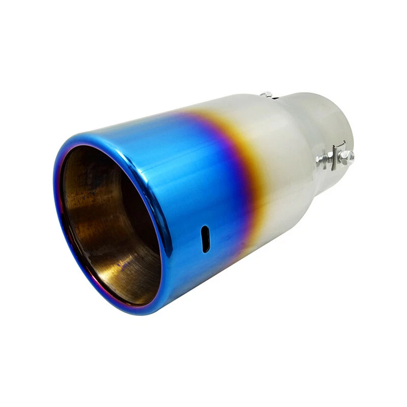 Tubo de escape de acero inoxidable azul ardiente revestimiento de garganta cola trasera de coche Foto 3 de 4