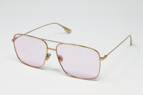 Dior Sunglasses Stellaire 03S Women's Square Metal Rose Gold 57mm Violet Lens