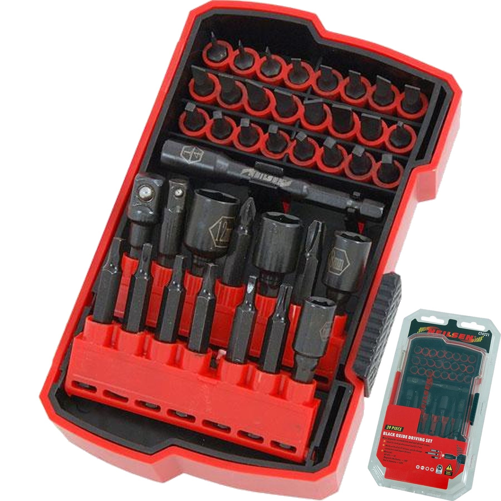 Neilsen 39pc Impact Screwdriver Bit Set PH PZ SL Torx 1/4"" Drive Socket Bits