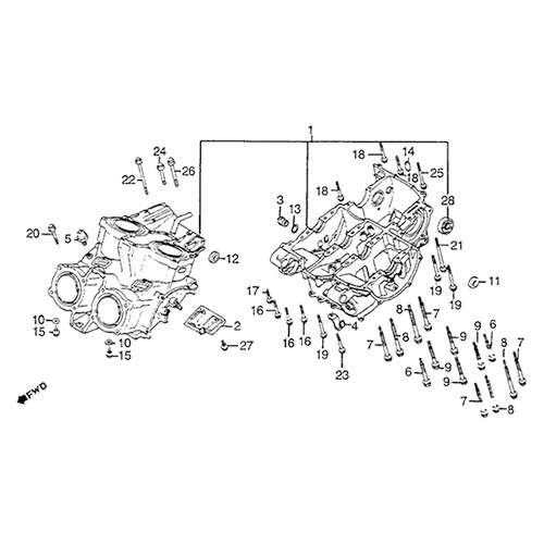 Kit vis carter Honda VF1100S V65 Sabre 1984 en acier inoxydable