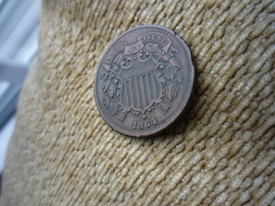 1864(MINT++) NICE TONE AND COLOR+++!(LRG MOTTO) TWO CENT PIECE - BEAUTY!! - Image 3 of 4