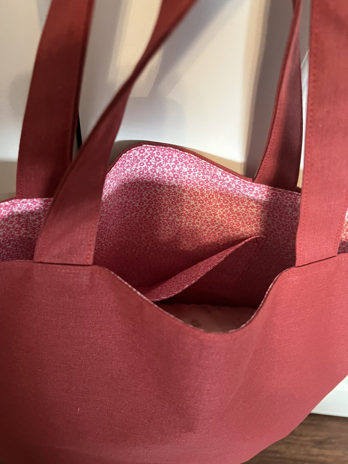 Homemade Grocery Bag Shopping Tote Bag Large Lined 17” X 12” X 5”