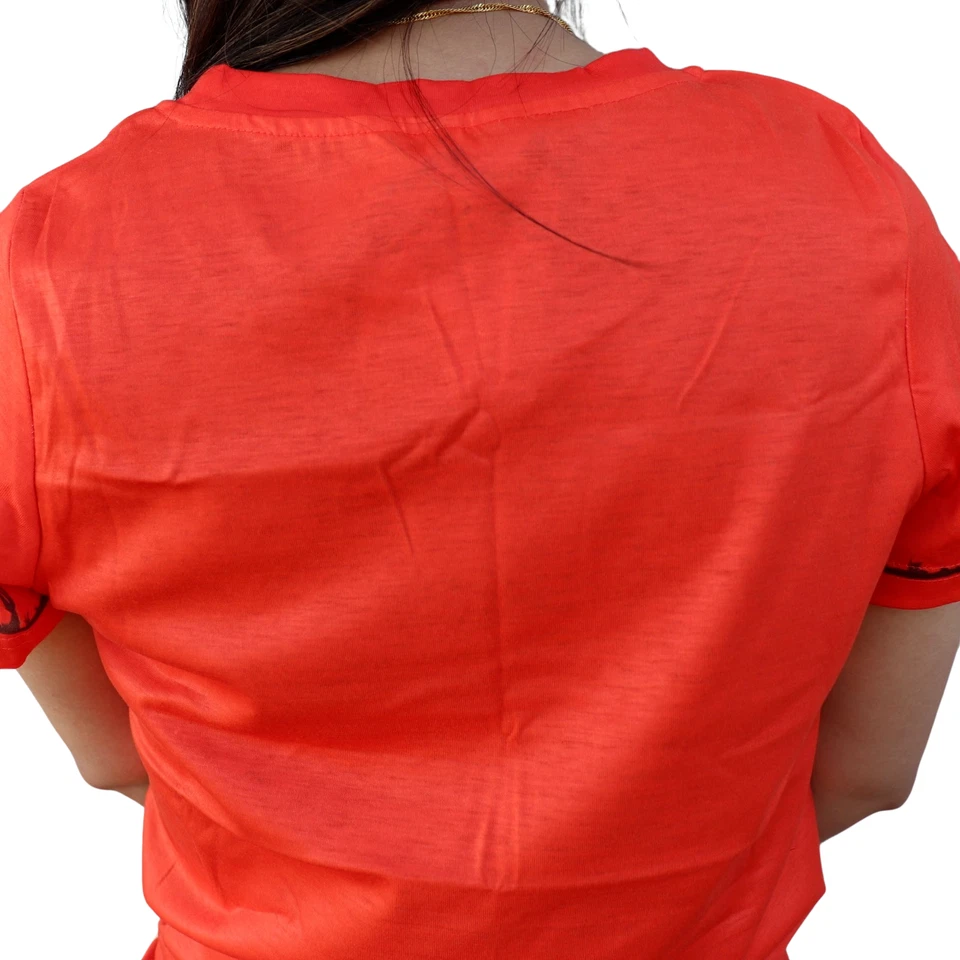 Camiseta para mujer Western Country Wild West Rodeo estampada naranja Foto 4 de 4