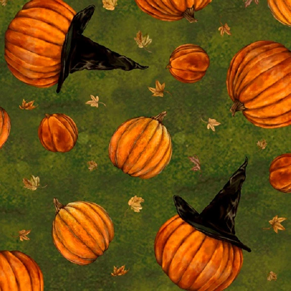 All Hallows Eve Halloween cotton Quilt fabric QT 28804-O Toss Bats on Orange 29" - Image 4 of 4