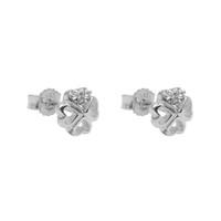 MäDchen Damen GlüCks Kleeblatt Ohrstecker Zirkonia Kinder Ohrringe Silber 925