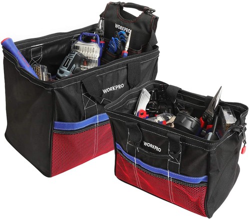 WORKPRO 18 inch Tool Bag Wide Mouth/2PC-13''&18'' Tool Bags Heavy Duty Storage - Picture 21 of 23