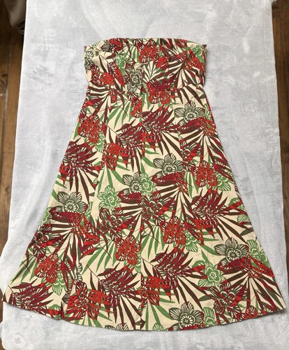 Vintage Y2K GAP Womens Tropical Floral Strapless Dress w/ Built In Bra sz 10 🔥 - Picture 8 of 9