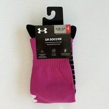 Under Armour Youth UA Soccer Over-Calf Socks Tropic Pink Youth Size 13.5K-4.5
