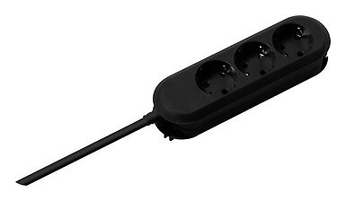 Bachmann Steckdosenleiste 3f schwarz 35° IP20 - 385.170