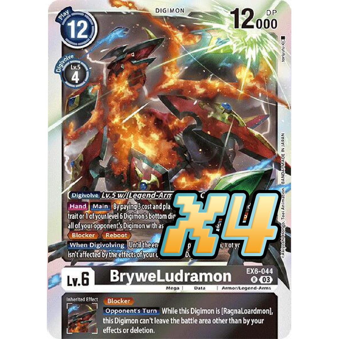 4X BryweLudramon EX6-044 Rare Infernal Ascension NM Digimon Card Game | eBay
