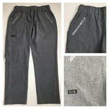 KOI Kathy Peterson Heather Gray Zip Pocket Pull On Scrubs Pant Womens sz Medium