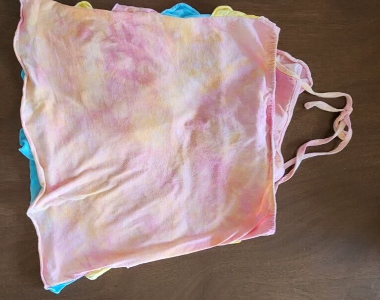 Ann Loren 10 Girl's top  cute shirt, kid party rainbow tie-dye ruffle halter - Image 3 of 4