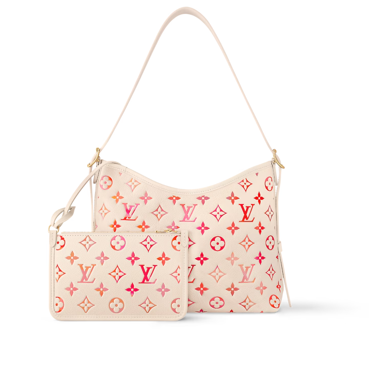 NIB Louis Vuitton CarryAll PM Cream/Pink M24652 With Pouch 
