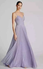 Halston Gown Dress Maycee Size 10 Pleated Maxi in Shimmer Amethyst Purple $695