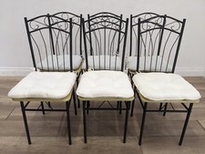 DINING CHAIRS Set 6 Metal Framed Removable Washable Cushions FREE DELIVERY