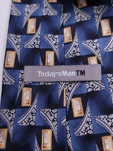Today'S Man Mens Formal Necktie 56"Lx4"W Blue Neck Tie - Picture 3 of 4
