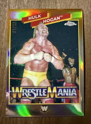 2025 Topps Chrome WWE Wrestlemania HULK HOGAN 01/25 Orange Refractor WM-HH