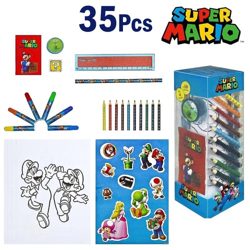 Kids Stationery Set Super Mario Bros Drawing Colouring Pencils Markers Xmas Gift - Picture 10 of 42