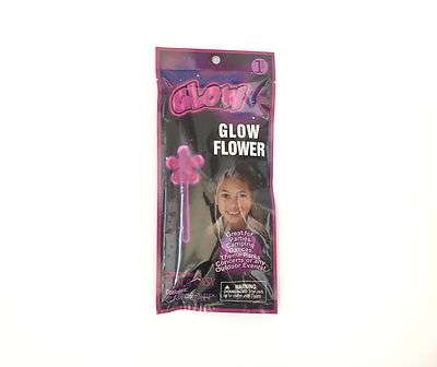 Purple Flower Glow in the Dark Magic Wand Light Stick Halloween 8 Inches