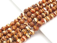 Natural Tibetan Brown Agate with Double Wavy Line Beads,8mm/10mm/12mm Agate