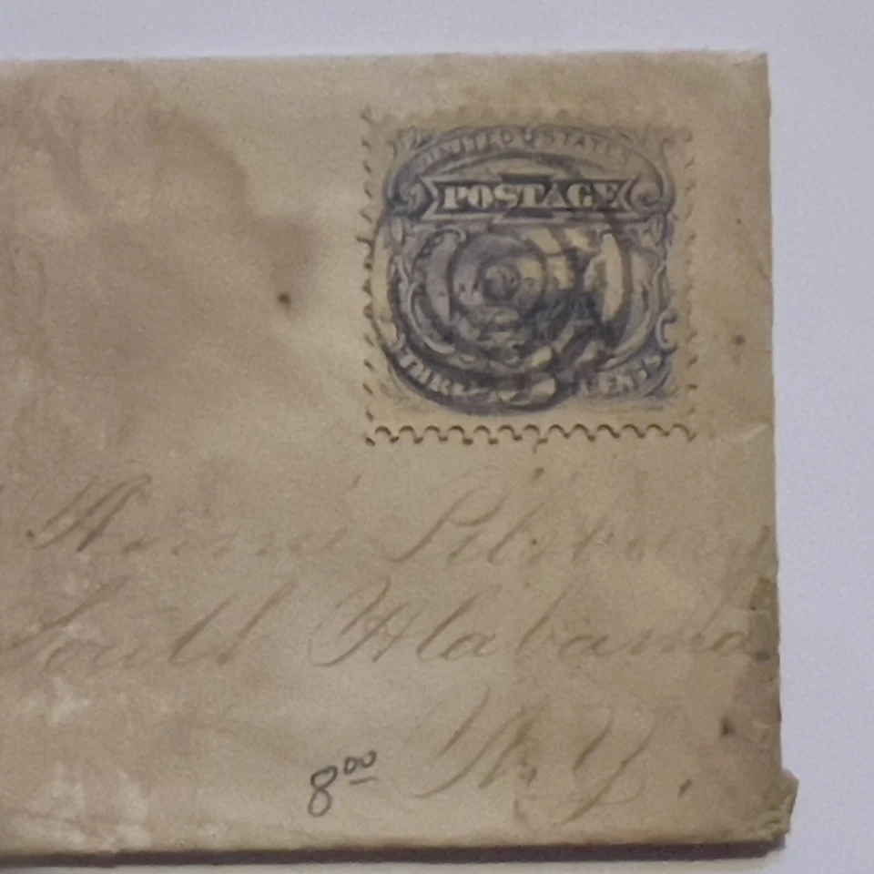 SELLO SMYRNA MICHIGAN (BAJA POBLACIÓN) DE 1800 CUBIERTA DOBLADA ENVIADA A NUEVA YORK 3C Foto 4 de 4