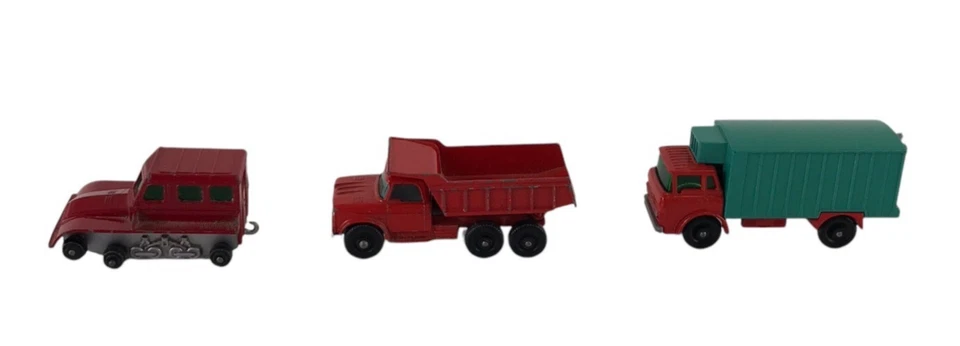 Lesney Matchbox 3 Trucks - Dumper 48 + Refrigerator 44 + Snow Trac 35 Original - Image 4 of 4