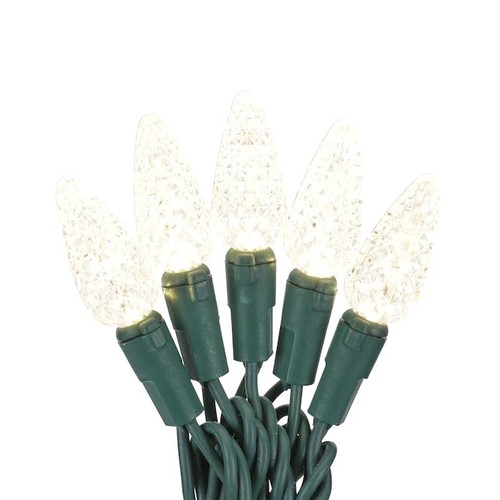 GE StayBright 150 LED C5 Warm White Lights Green Wire on Spool Faceted New - Picture 4 of 4