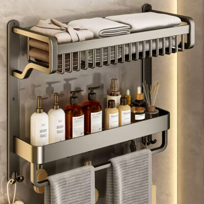 Wall Mounted Towel Towel Rail No Drilling No-drill Bathroom Towel