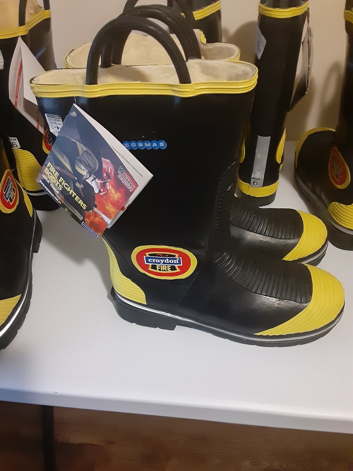 Croydon Fire Boots Size 16 with yellow 